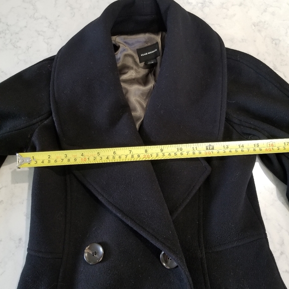 🧥CLUB MONACO BLACK WOOL DRESS COAT - Picture 8 of 13